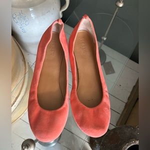 Coral suede ballet flat JCREW vintage size 8
